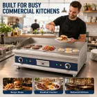 Plancha eléctrica de la encimera de la zona dual comercial, parrilla plana resistente del Flat‑Top para el restaurante y la tienda de la hamburguesa - Estufa comercial del wok - foodmachtech