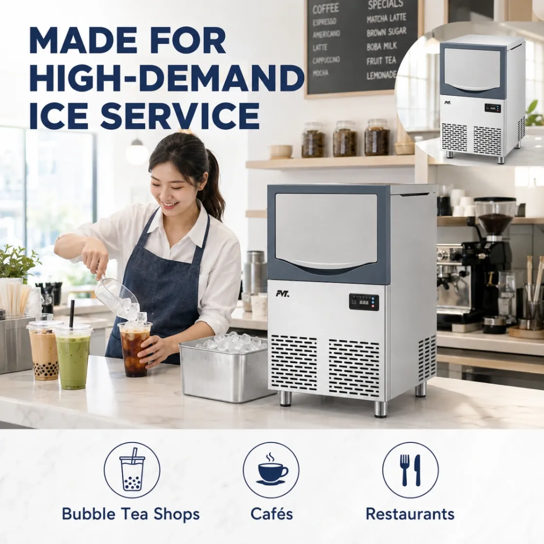 Fabricante de hielo comercial de 100 kg - Fabricante de hielo - foodmachtech
