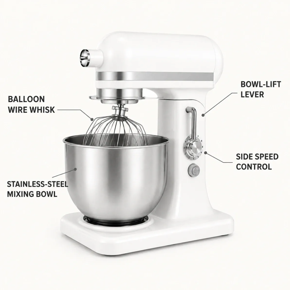 Kommerzieller Stand mixer, Elektro koch mixer mit Stainless-Stahl-Schüssel, Kuchen teig & Bäckerei-Teig-Vorbereitung - Pulpmaschine - Food Mach Tech