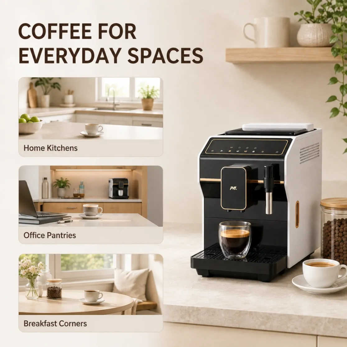 Máquina automática do café expresso, leite Frother, preto - Máquina de Café - foodmachtech