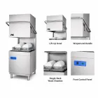 Single-Pump Hood-Type lavaplatos comercial, 30 estantes calentados eléctricos/hora - Lavavajillas - foodmachtech