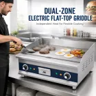 Plancha eléctrica de la encimera de la zona dual comercial, parrilla plana resistente del Flat‑Top para el restaurante y la tienda de la hamburguesa - Estufa comercial del wok - foodmachtech