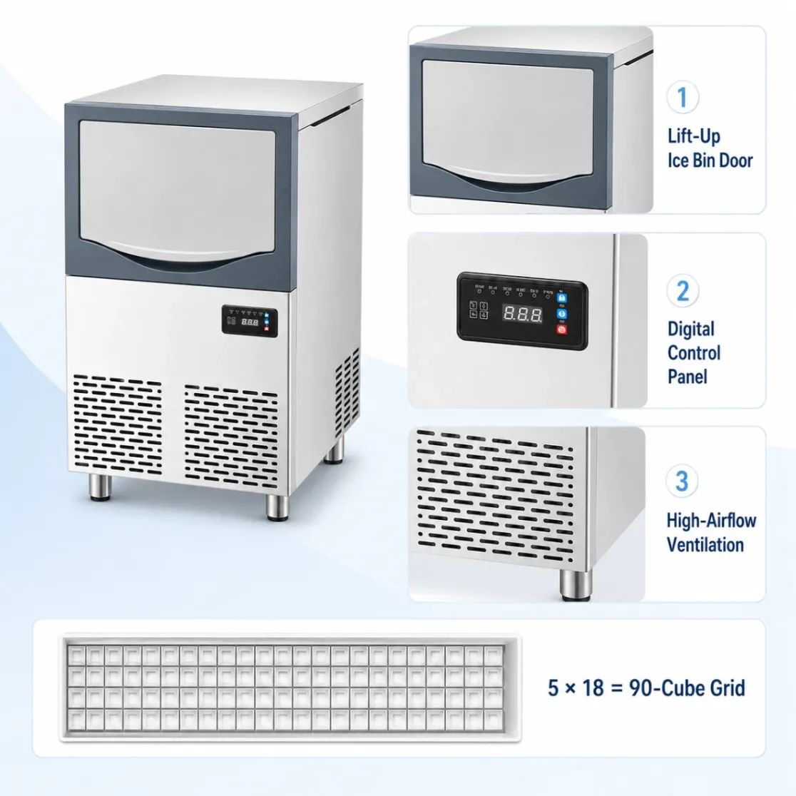 Fabricante de hielo comercial de 100 kg - Fabricante de hielo - foodmachtech