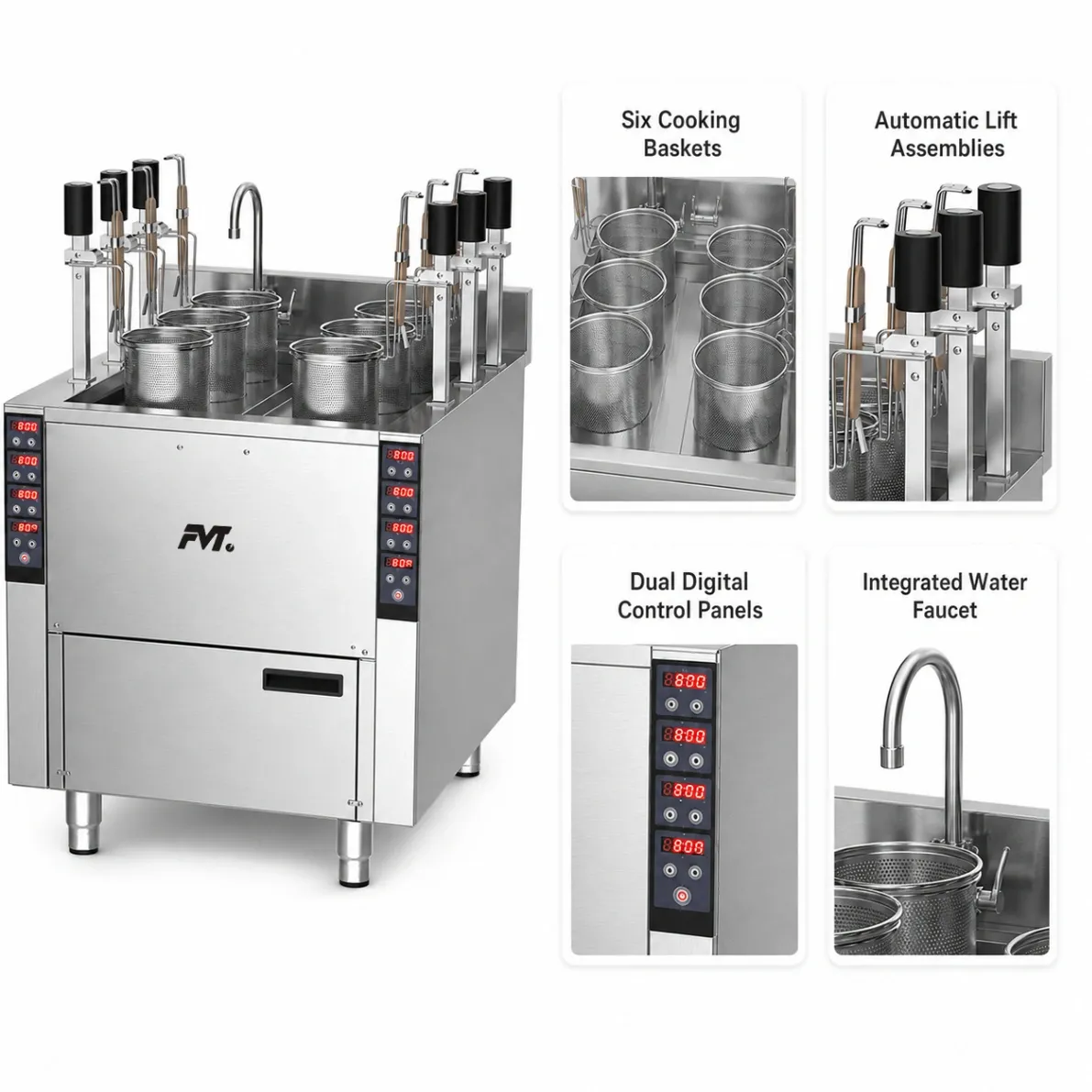 6-Kopf-Automatischer Nudel kocher - Koch kessel - Food Mach Tech