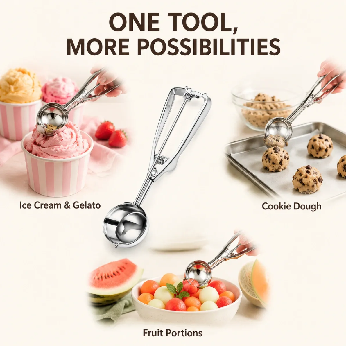 방아쇠 손잡이를 가진 스테인리스 아이스크림 특종 -  - Food Mach Tech