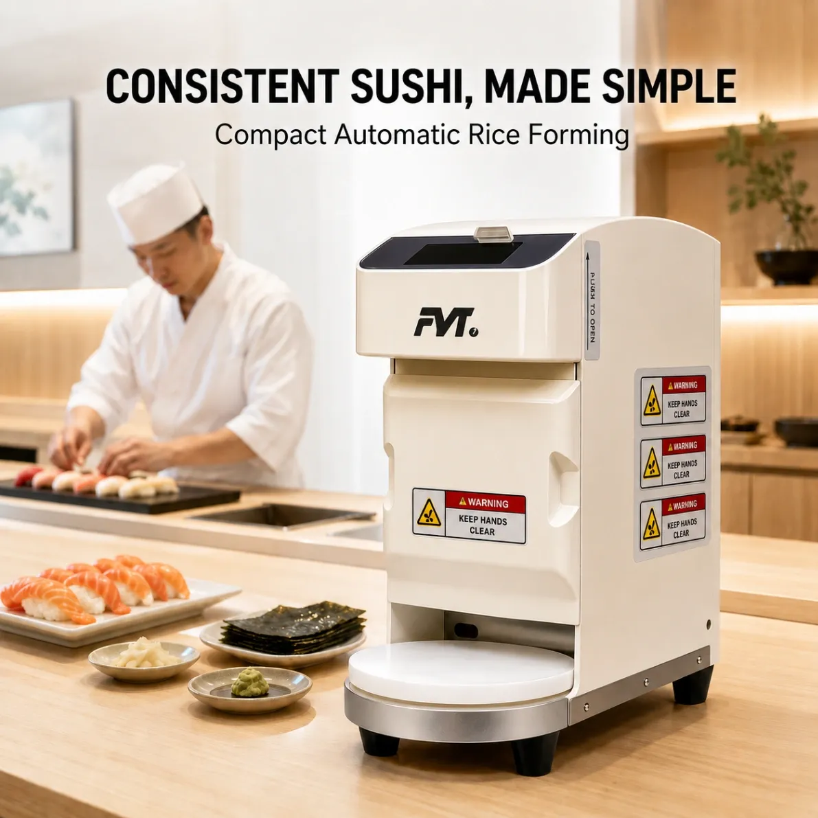 Automatischer Sushi-Reisball-Hersteller, kommerzielle Rice-Ball-Forming-Maschine mit Touchscreen -  - Food Mach Tech