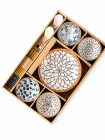 Keramik schüssel & Teller Geschenk-Set im japanischen Stil | 4 Schüsseln 4 Löffel 4 Paar Stäbchen 2 Teller - Geschirr - Food Mach Tech