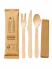 Einweg-Besteckset aus Holz, einzeln eingewickelt, Holz gabel messer löffel mit Papiers erviette (100 PCS) - Verbrauchs materialien - Food Mach Tech