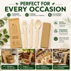 Einweg-Besteckset aus Holz, einzeln eingewickelt, Holz gabel messer löffel mit Papiers erviette (100 PCS) - Verbrauchs materialien - Food Mach Tech