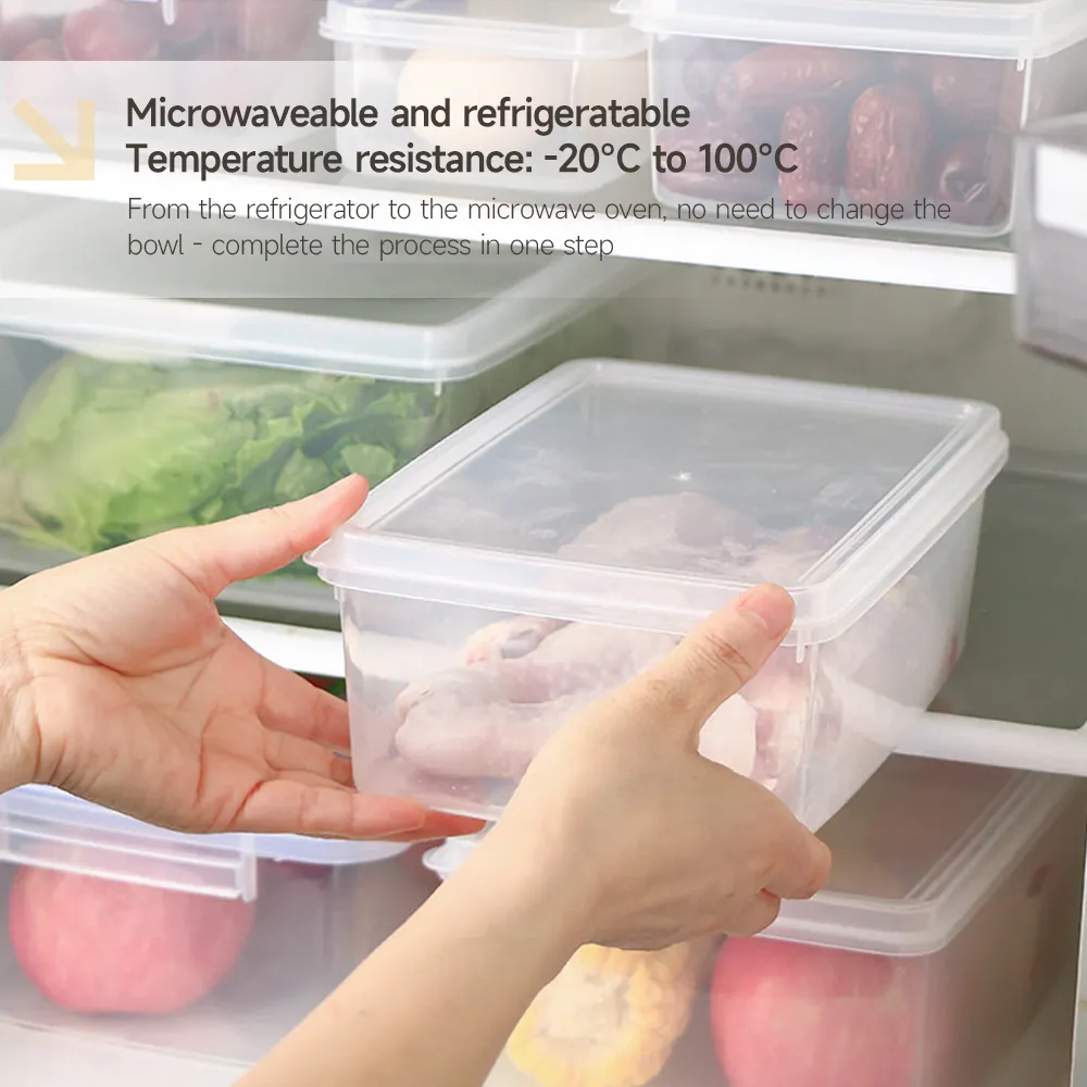 2600ml contenitore rettangolare per alimenti con coperchio chiudibile a chiave, cassaforte a microonde, ideale per pane, frutta e pranzo - Stoviglie - Food Mach Tech