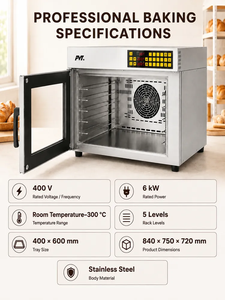 Elektrischer Ofen aus Edelstahl für profession elles Backen - Ofen - Food Mach Tech