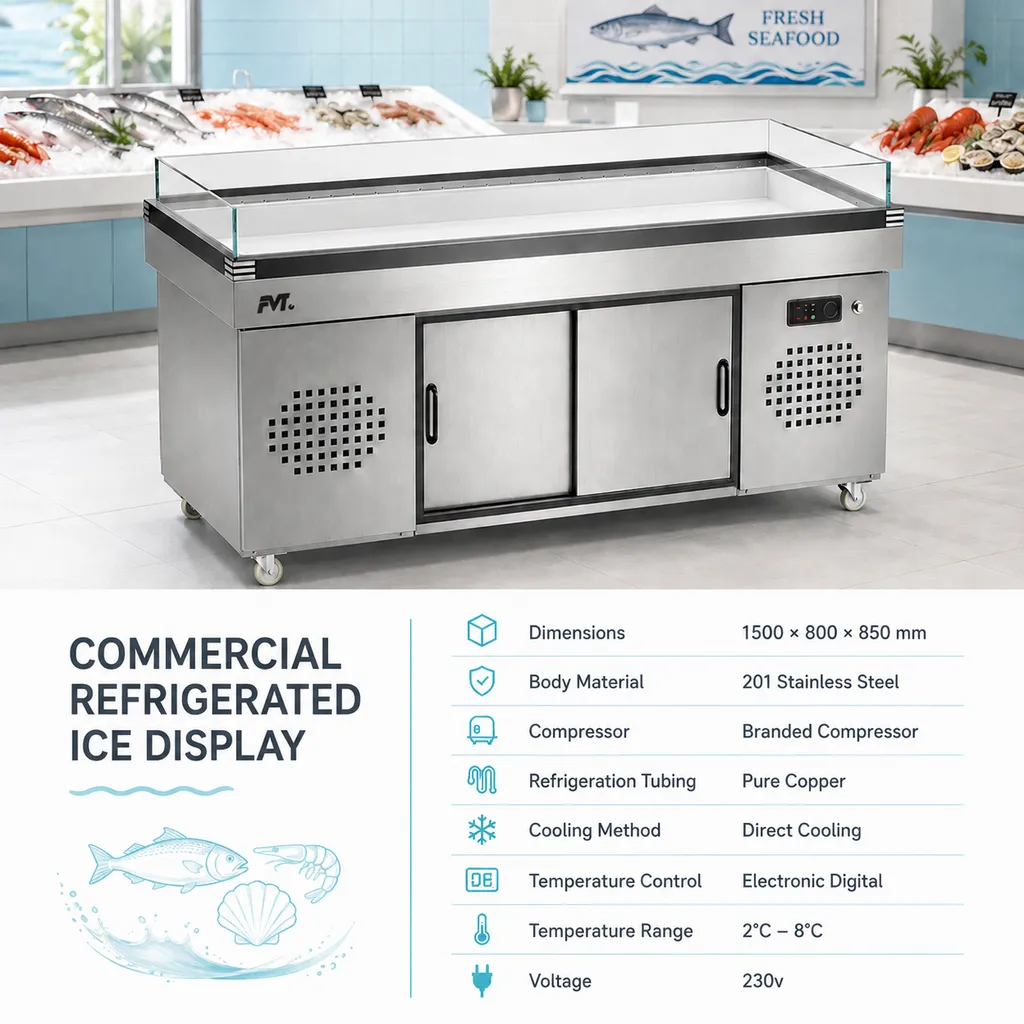 Kommerzielles Fresh-Food-Eis display - Kühllager für Obst und Gemüse - Food Mach Tech