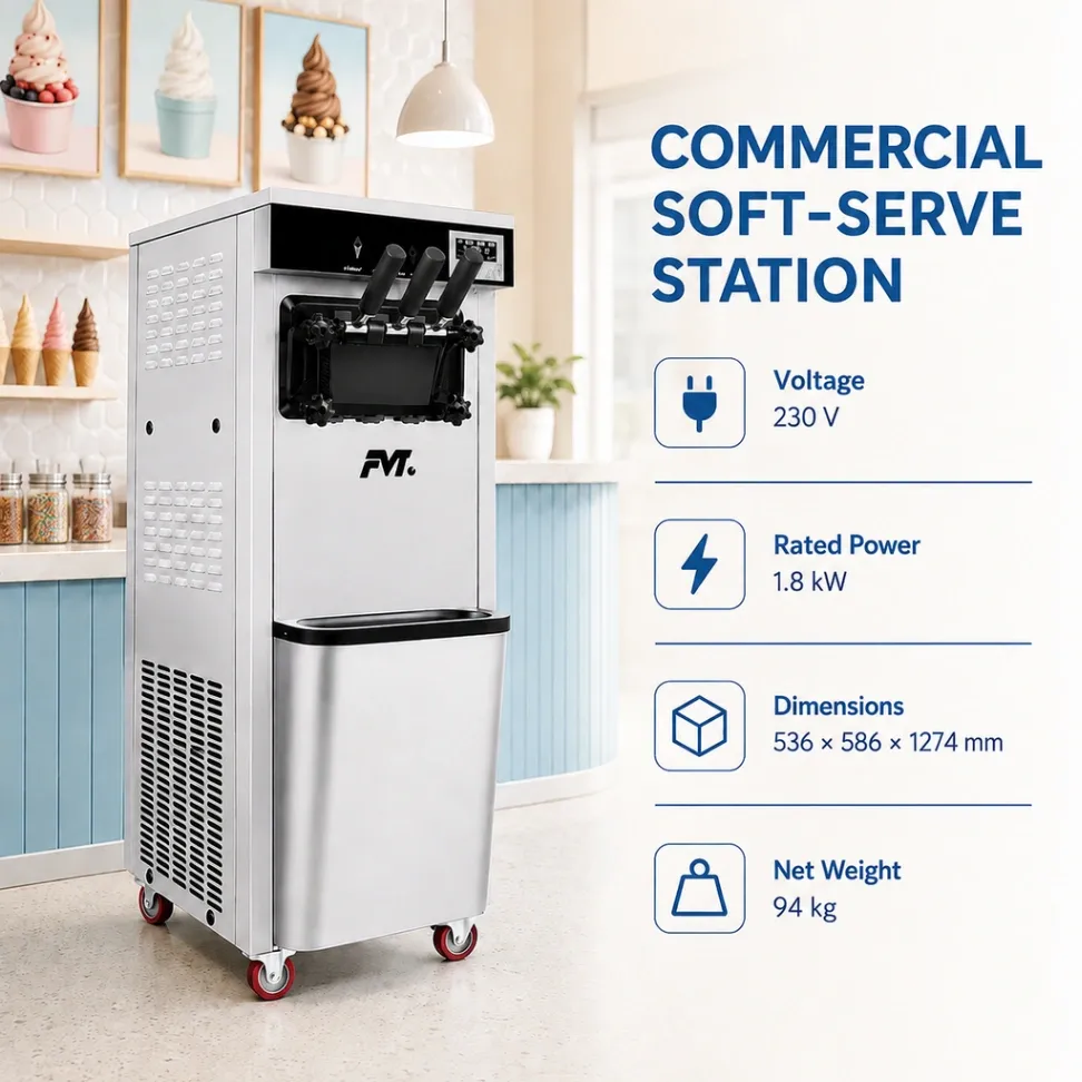 Máy phục vụ mềm ba đầu - Máy làm kem - Food Mach Tech