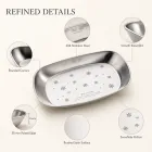 Khay phục vụ hình chữ nhật bằng thép không gỉ hình bông tuyết -  - Food Mach Tech