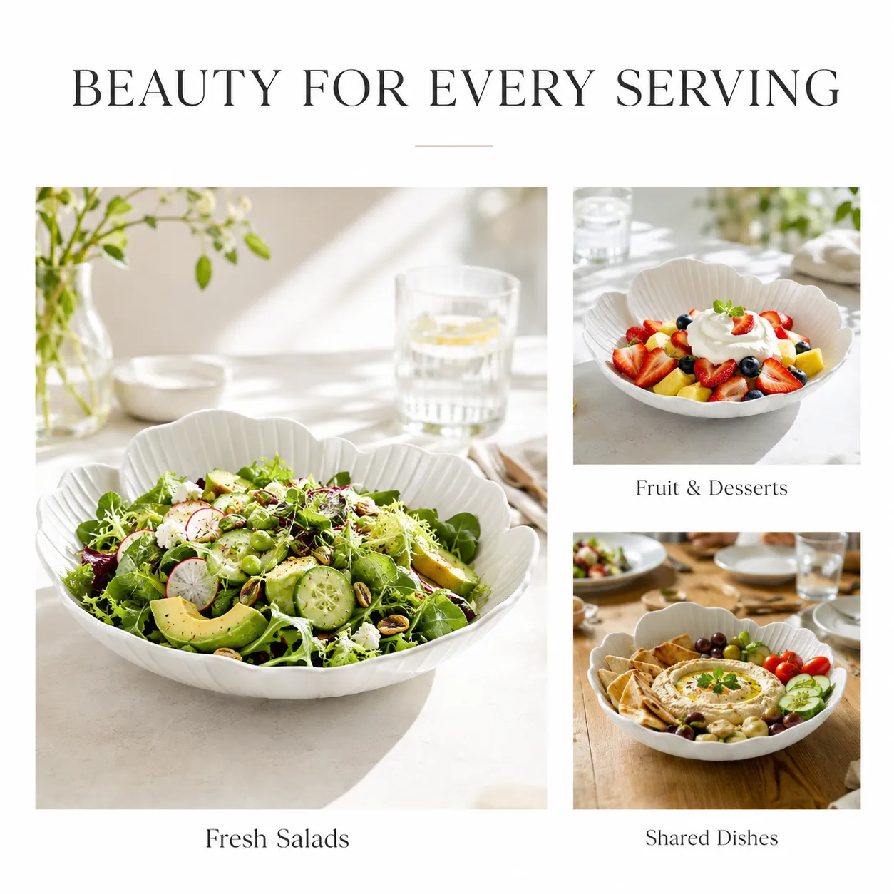 세라믹 꽃 모양 그릇 -  - Food Mach Tech