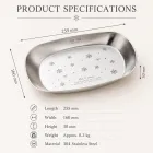 Khay phục vụ hình chữ nhật bằng thép không gỉ hình bông tuyết -  - Food Mach Tech