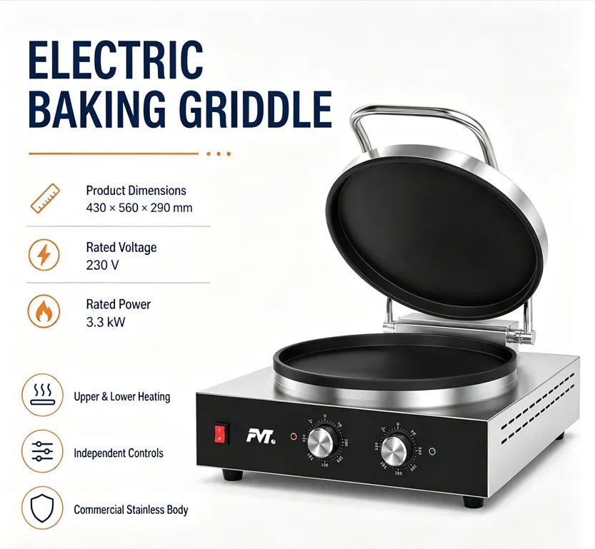 Kommerzielles elektrisches Backblech, doppelt seitiger Heiz pfannkuchen hersteller - Elektrisches Griddle - Food Mach Tech