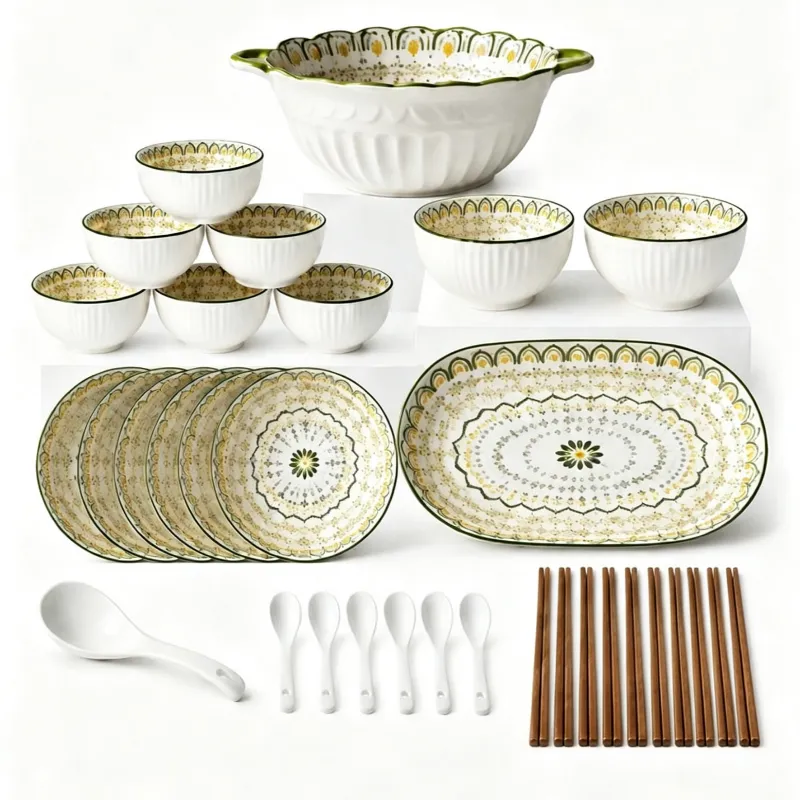Keramik-Geschirr-Set im böhmischen Stil -  - Food Mach Tech