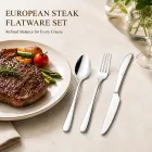 3-teiliges Besteckset im europäischen Stil, Messer gabel löffel für Steak, Abendessen & tägliche Mahlzeiten -  - Food Mach Tech
