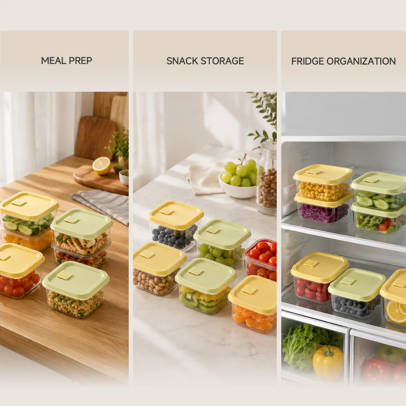 식품 저장 용기 세트 6, 400 cules 식사 준비 용기 -  - Food Mach Tech