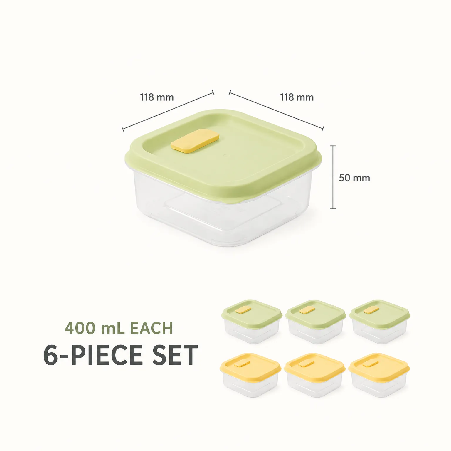 식품 저장 용기 세트 6, 400 cules 식사 준비 용기 -  - Food Mach Tech