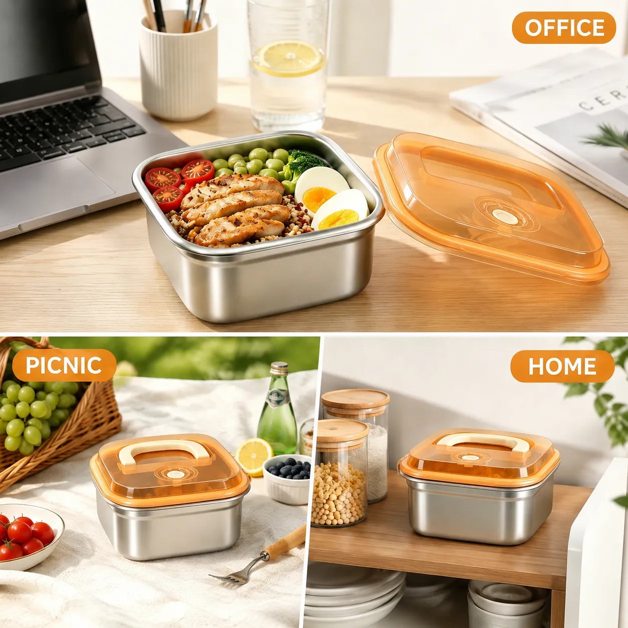 1700mL 304 스테인리스 식품 저장 용기 -  - Food Mach Tech