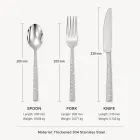 Verdickte 304 Edelstahl gehämmert Western Geschirr 3-teiliges Set -  - Food Mach Tech