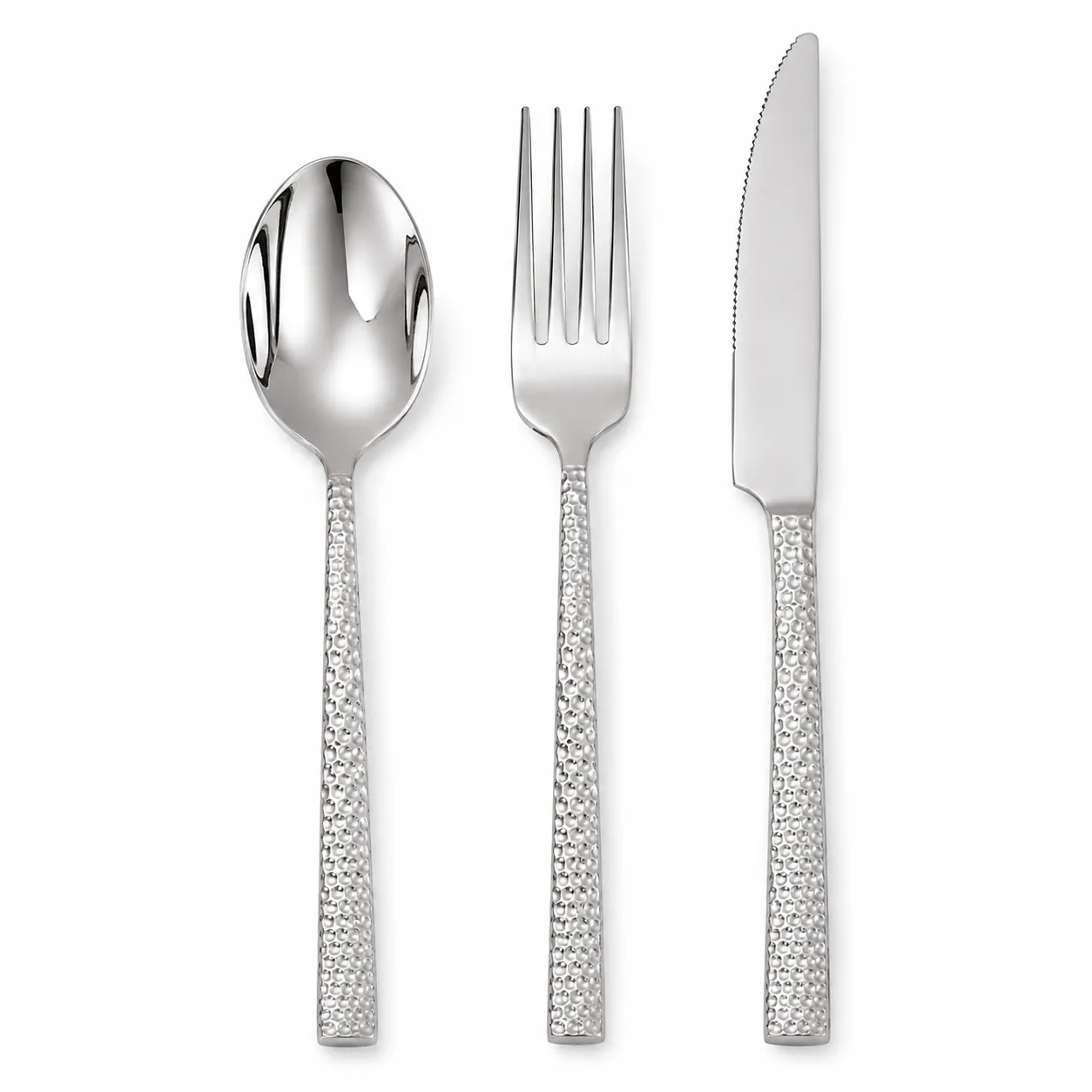 Verdickte 304 Edelstahl gehämmert Western Geschirr 3-teiliges Set -  - Food Mach Tech