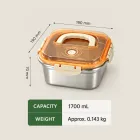 1700mL 304 스테인리스 식품 저장 용기 -  - Food Mach Tech