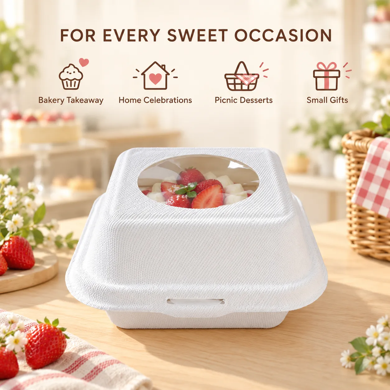 클리어보기 창 (10 PCS) 을 가진 clamshell 케이크 포장 상자 -  - Food Mach Tech