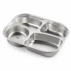 4 구획 스테인레스 스틸 분할 디너 플레이트 -  - Food Mach Tech