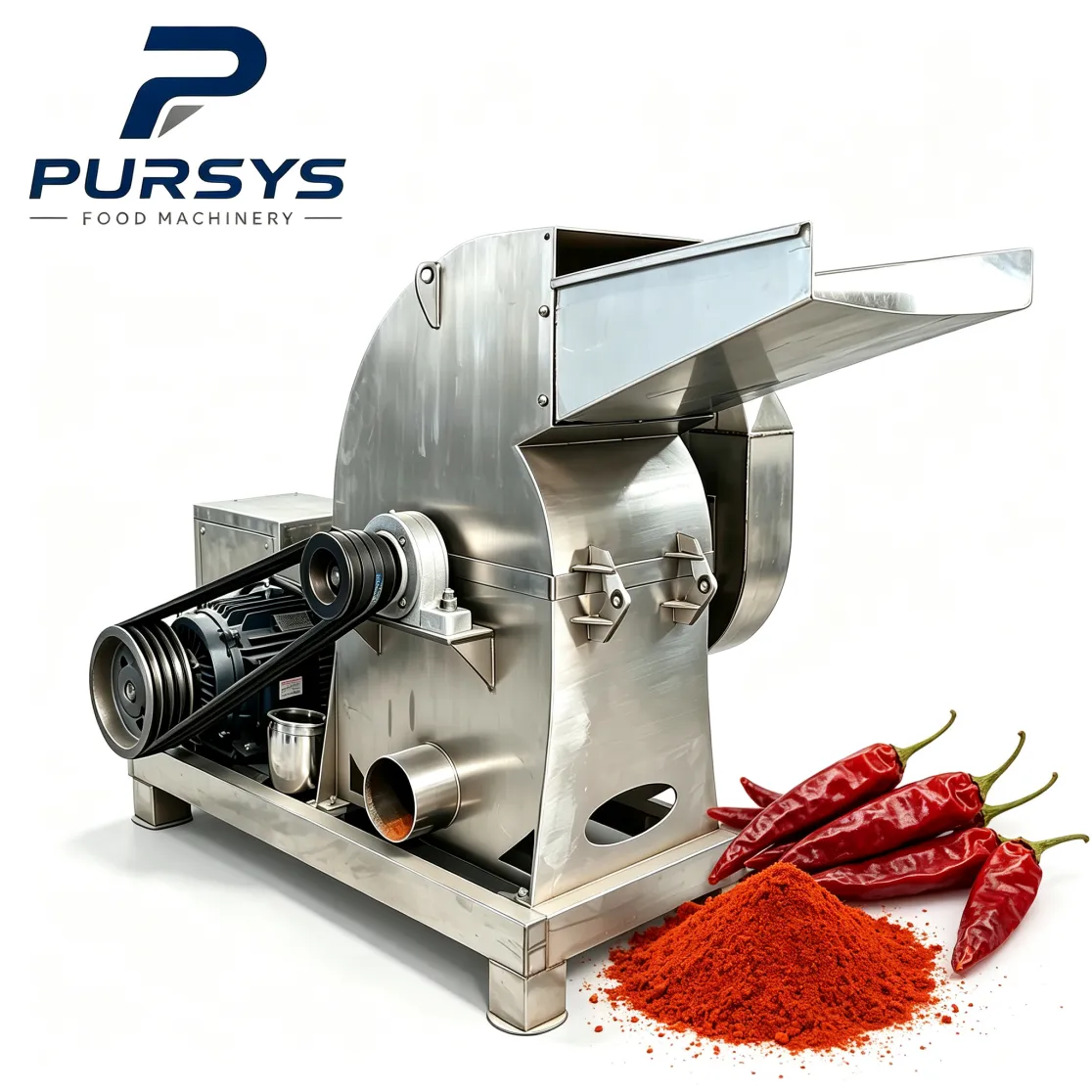 Large‑scale hammer‑type stainless steel pulverizer, stainless steel chili grinding equipment with CE certification - Food Crushers - foodmachtech