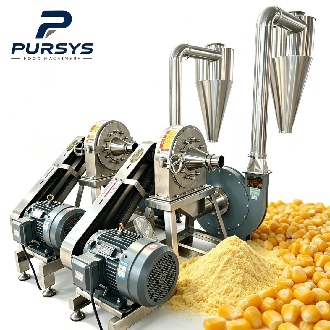 Thiết bị Chế biến bột ngô công nghiệp-Máy mài bột ngô tự mồi - Máy nghiền thực phẩm - foodmachtech