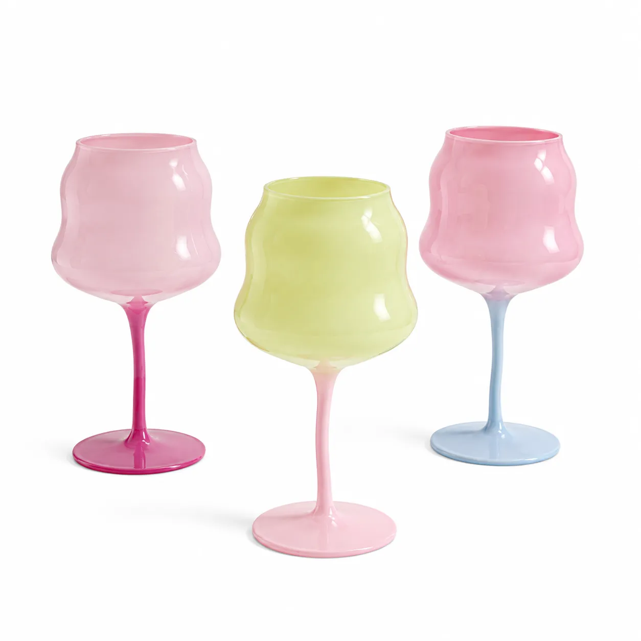 Macaron Zwei-Ton-Kelch, gewundene verdrehte Stängel Kristallglas-Wein tasse mit Gradienten farbe -  - Food Mach Tech