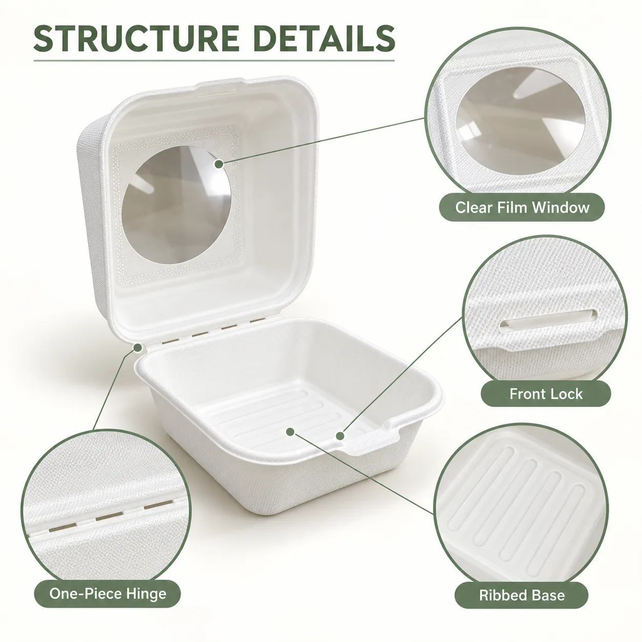 클리어보기 창 (10 PCS) 을 가진 clamshell 케이크 포장 상자 -  - Food Mach Tech