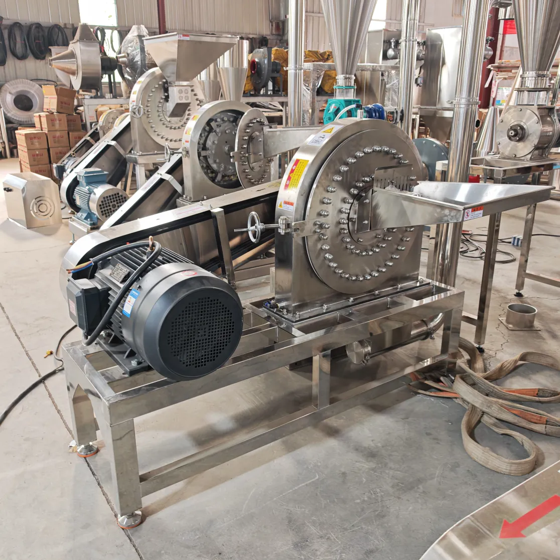Rice Grinding Mill Food Factory Grinding Machine Food Grinder Grain Ginger Grinders Food Grade Red - Food Crushers - foodmachtech
