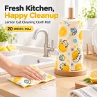 Zitronen katze bedruckte wieder verwendbare Küchen handtuch rolle, nass trocken, doppelt verwendbar -  - Food Mach Tech