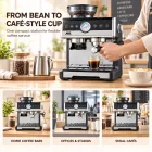 Halbautomat ische Pumpe Espresso Kaffee maschine, Touch Screen Pumpe Kaffee maschine mit Dampf zauberstab für Latte Cappuccino -  - Food Mach Tech