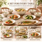 18-teiliges beige Keramik-Dinner-Set -  - Food Mach Tech