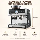 Halbautomat ische Pumpe Espresso Kaffee maschine, Touch Screen Pumpe Kaffee maschine mit Dampf zauberstab für Latte Cappuccino -  - Food Mach Tech