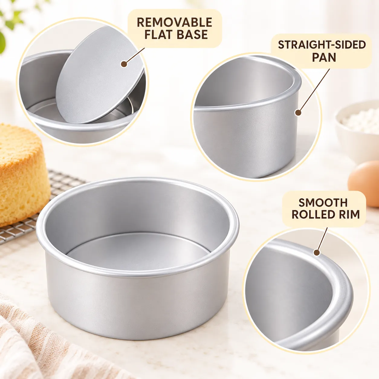 Eloxiertes Aluminium Lose Bottom Chiffon Kuchen Backblech -  - Food Mach Tech