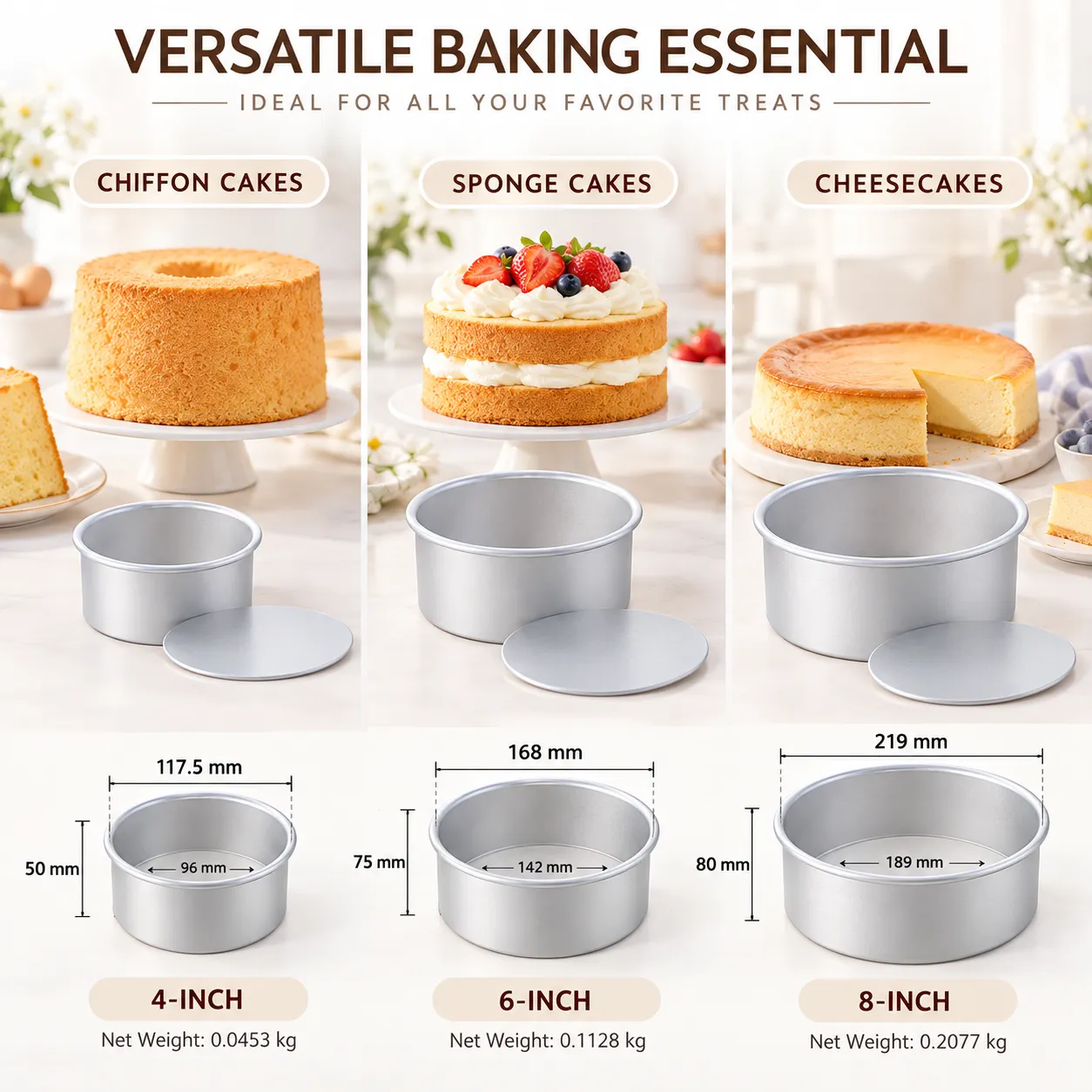 Eloxiertes Aluminium Lose Bottom Chiffon Kuchen Backblech -  - Food Mach Tech