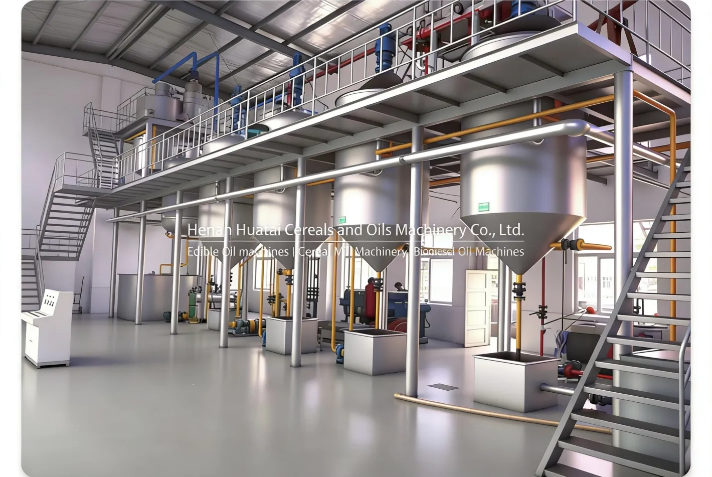 Nouvelle ligne de production industrielle automatique de l'huile d'arachide 50TPD avec le pressage à froid et à chaud de l'équipement de raffinerie en acier inoxydable - Presse à huile hydraulique - foodmachtech