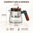 이동식 필터가있는 600ml 차 냄비 -  - Food Mach Tech