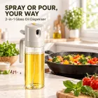 요리를 위한 1 개의 기름 분무기 2 개, 높은 붕규산 유리 기름 디스펜서 병 -  - Food Mach Tech