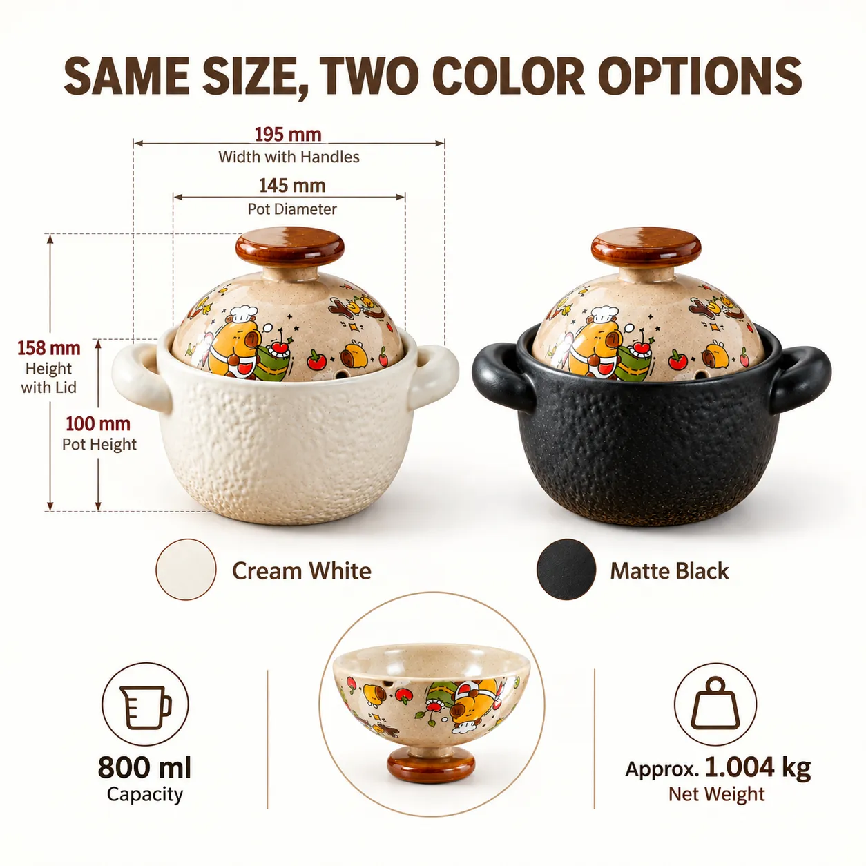 손으로 그린 2-in-1 스톡 팟 & 캐서롤 -  - Food Mach Tech