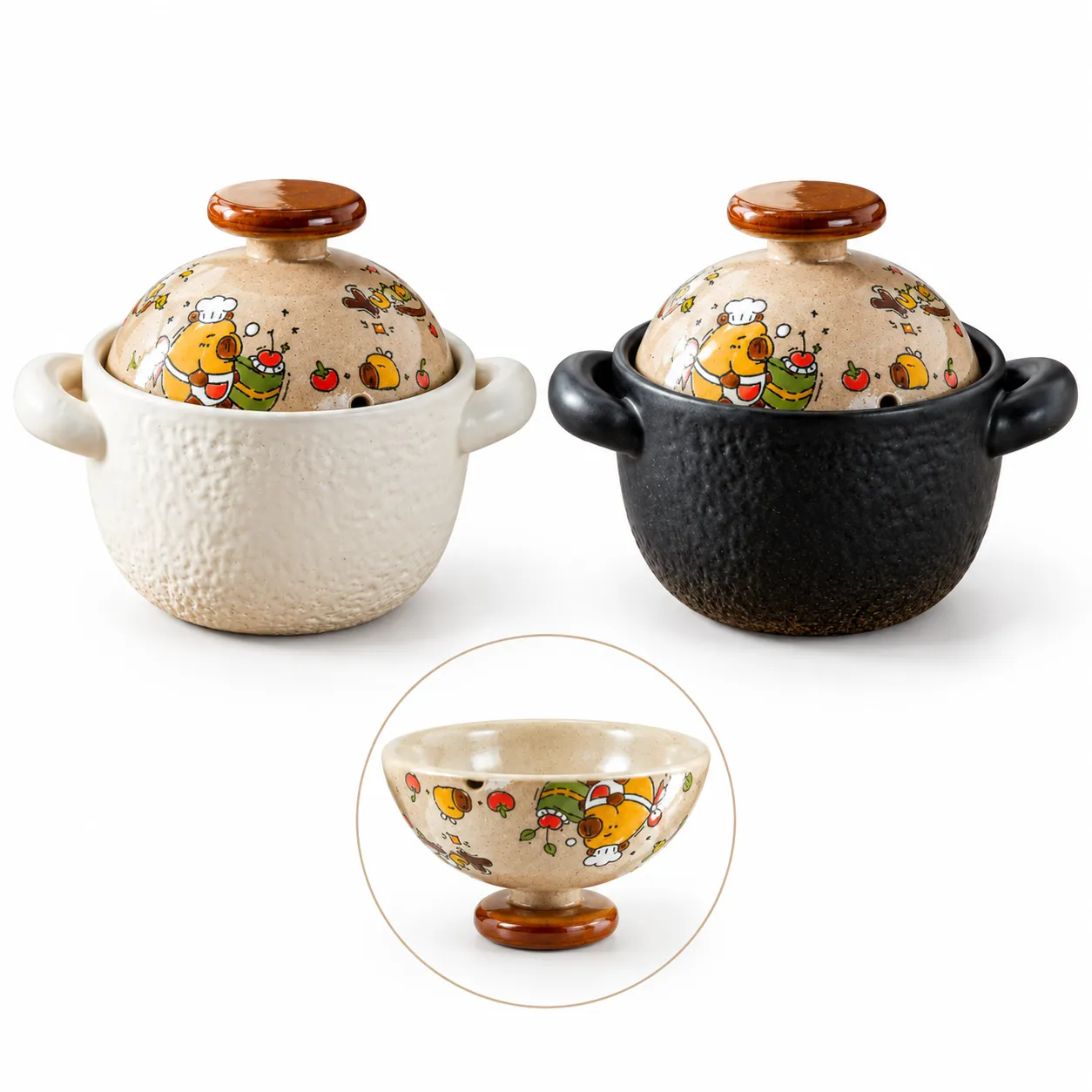 손으로 그린 2-in-1 스톡 팟 & 캐서롤 -  - Food Mach Tech