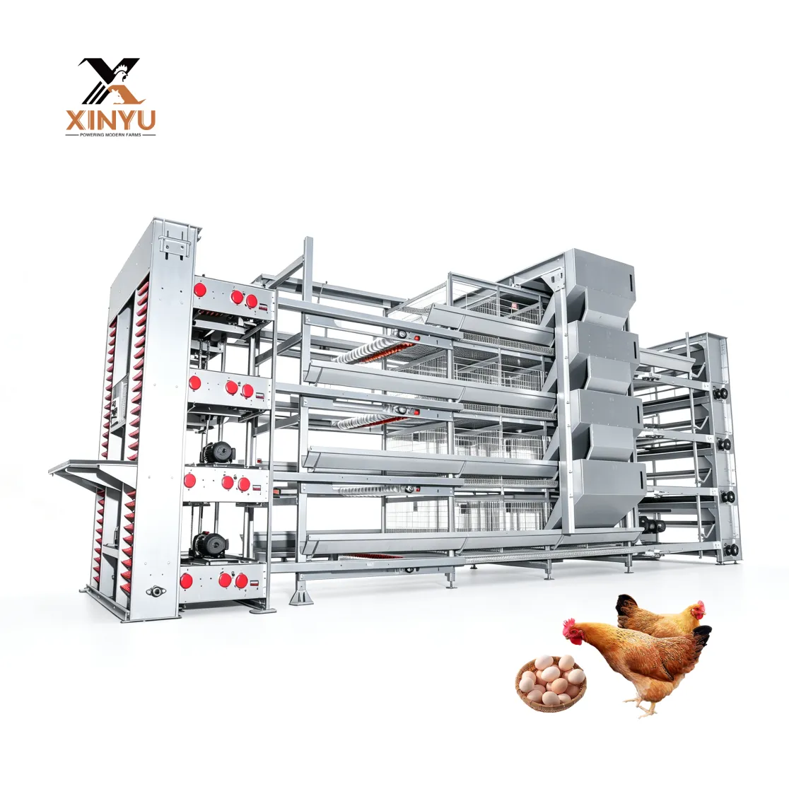 Sistema gaiola frango camada totalmente automático Hot Dip Galvanizado Ovo Deitado Galinha Poultry Farming Equipment - Sistema Agricultura Camada - foodmachtech