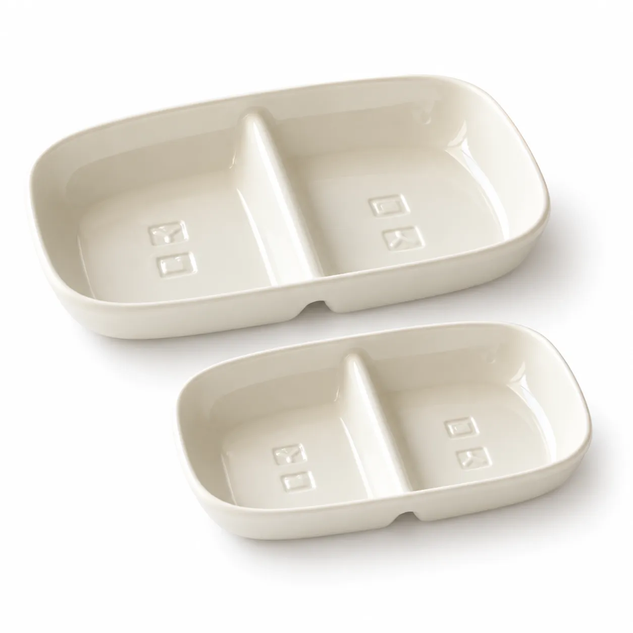 2-Fach Keramik geteilte Platte -  - Food Mach Tech