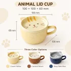 고양이 귀 뚜껑과 귀여운 고양이 찻잔 -  - Food Mach Tech